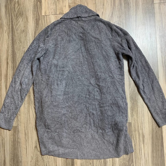 Barefoot Dreams Cozychic Lite Circle Cardigan Sweater In Silver Grayr-M - Picture 4 of 5